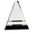 Clear Crystal Triangle on Black Crystal Pedestal Base 